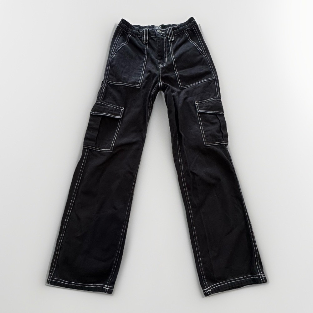 BDG Womens Black Skater Thick Stitch Cargo Pants Streetwear-Sz 25-Grunge-Y2K-00s